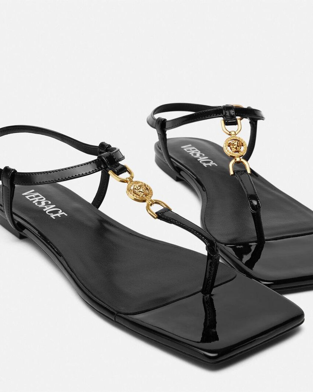 Versace Multicolor Medusa-Plaque Square Open Toe Sandals