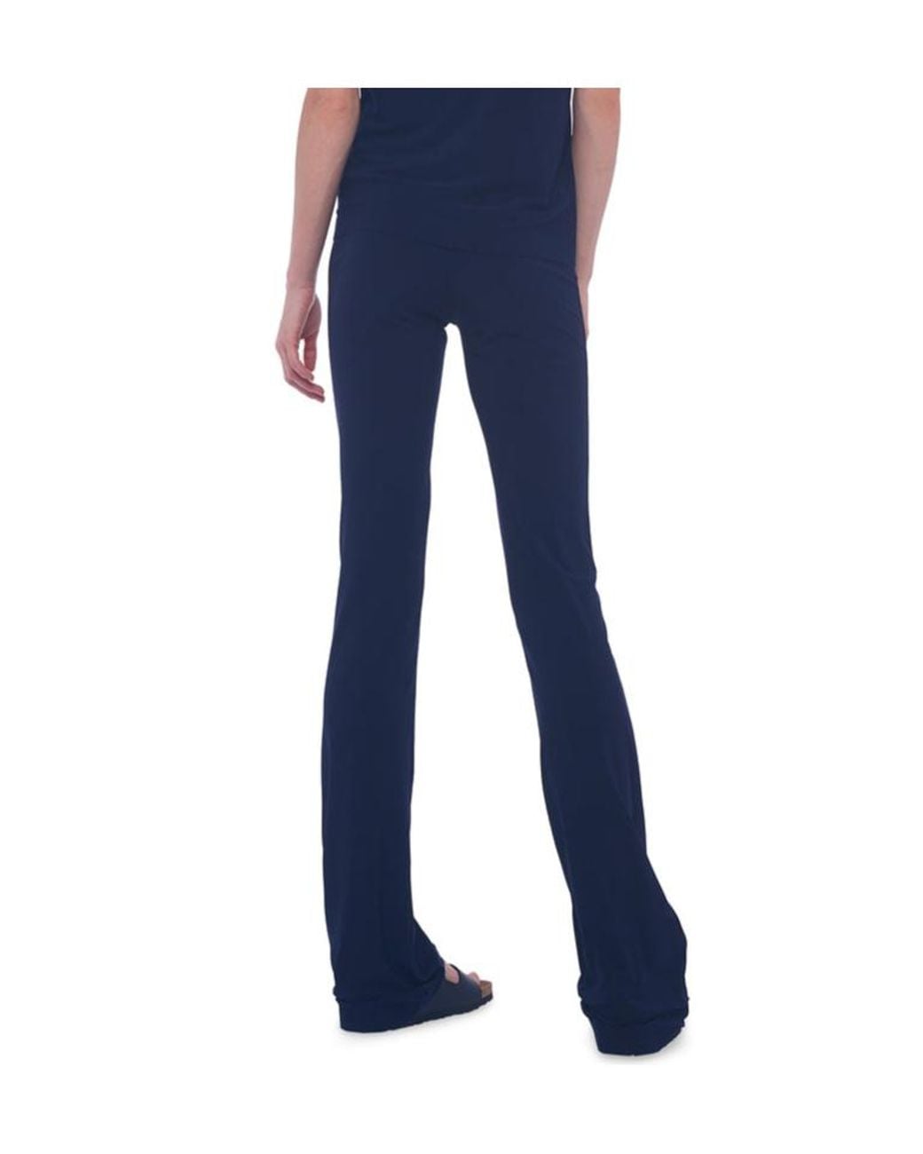 Norma Kamali Blue High-Rise Flared Trousers