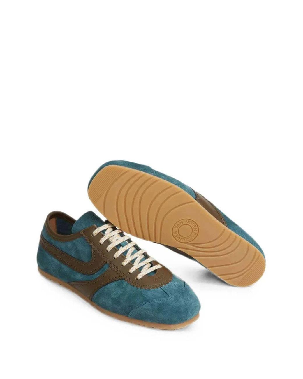 Dries Van Noten Green Suede Sneakers