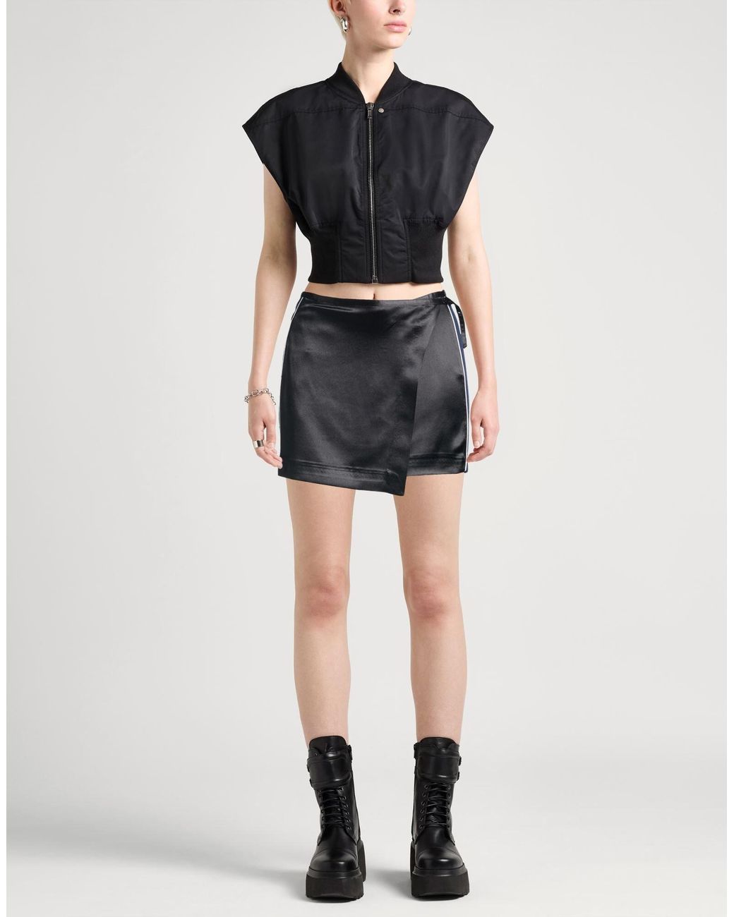 DIESEL Black Two-Tone Satin Wrap Dress