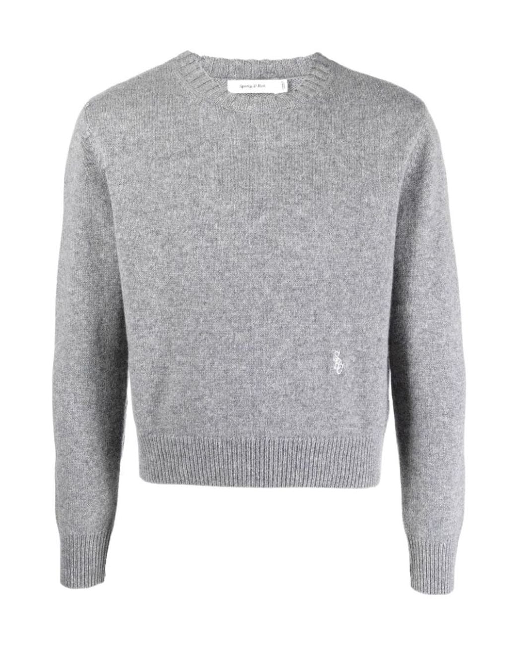 Sporty & Rich Gray Long-Sleeve Knitted Jumper for men
