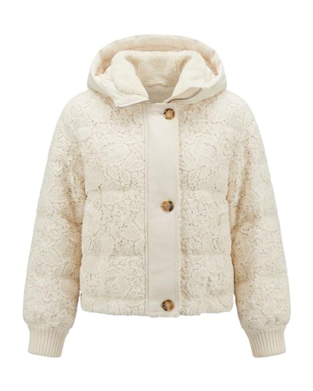 ERMANNO FIRENZE Natural Textured Hooded Jacket