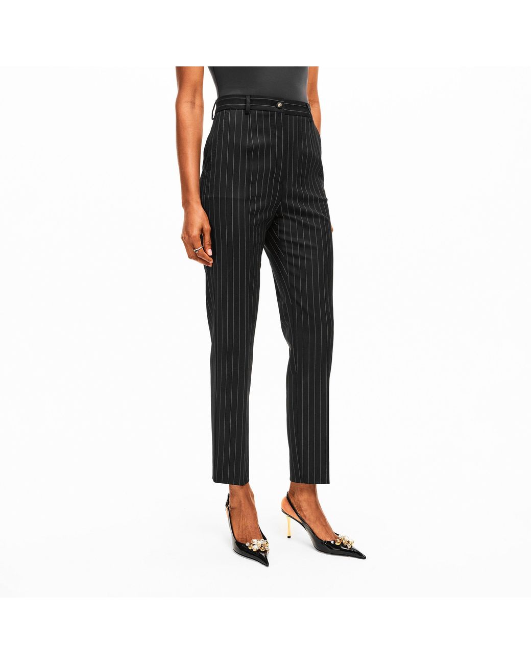 Dolce & Gabbana Black Stripe Tailored Trouser