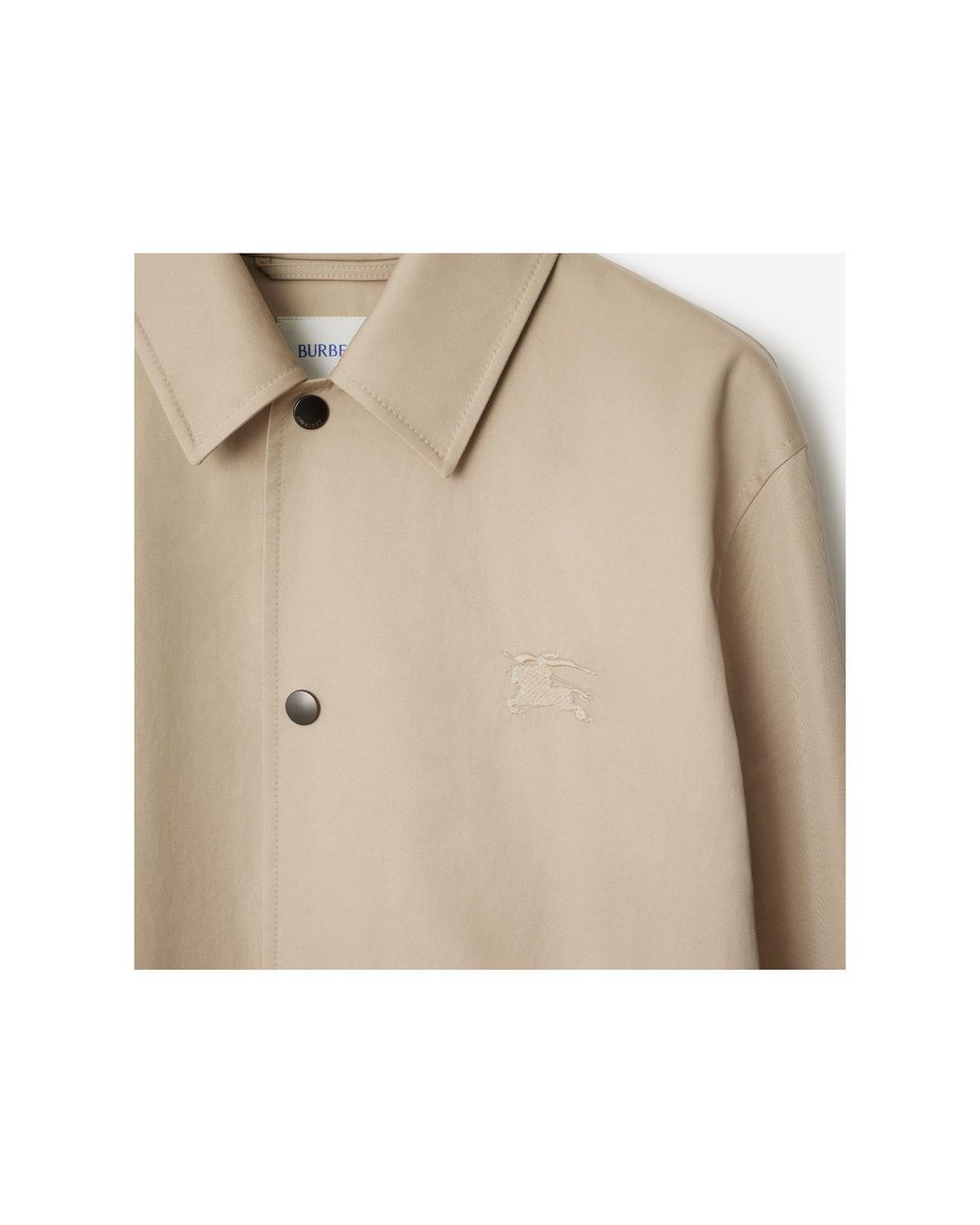 Burberry Natural Ekd Embroidered Gabardine Jacket for men