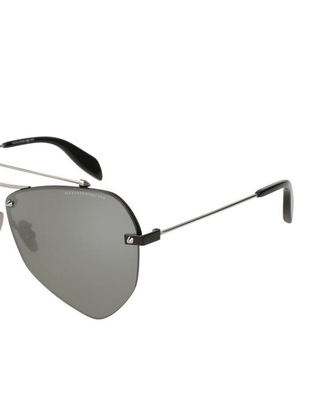 McQueen White Logo Detail Sunglasses