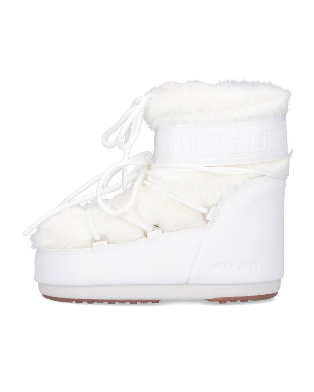 Moon Boot White Icon Low Faux-Fur Lace-Up Boots