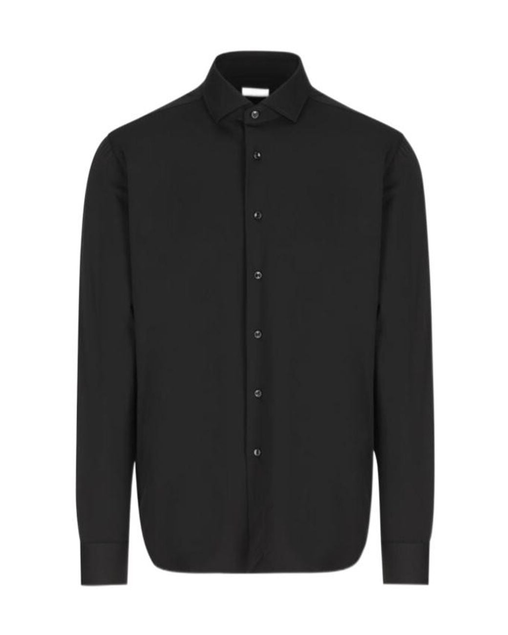 Xacus Black Buttoned Down Classic Collar Shirt for men