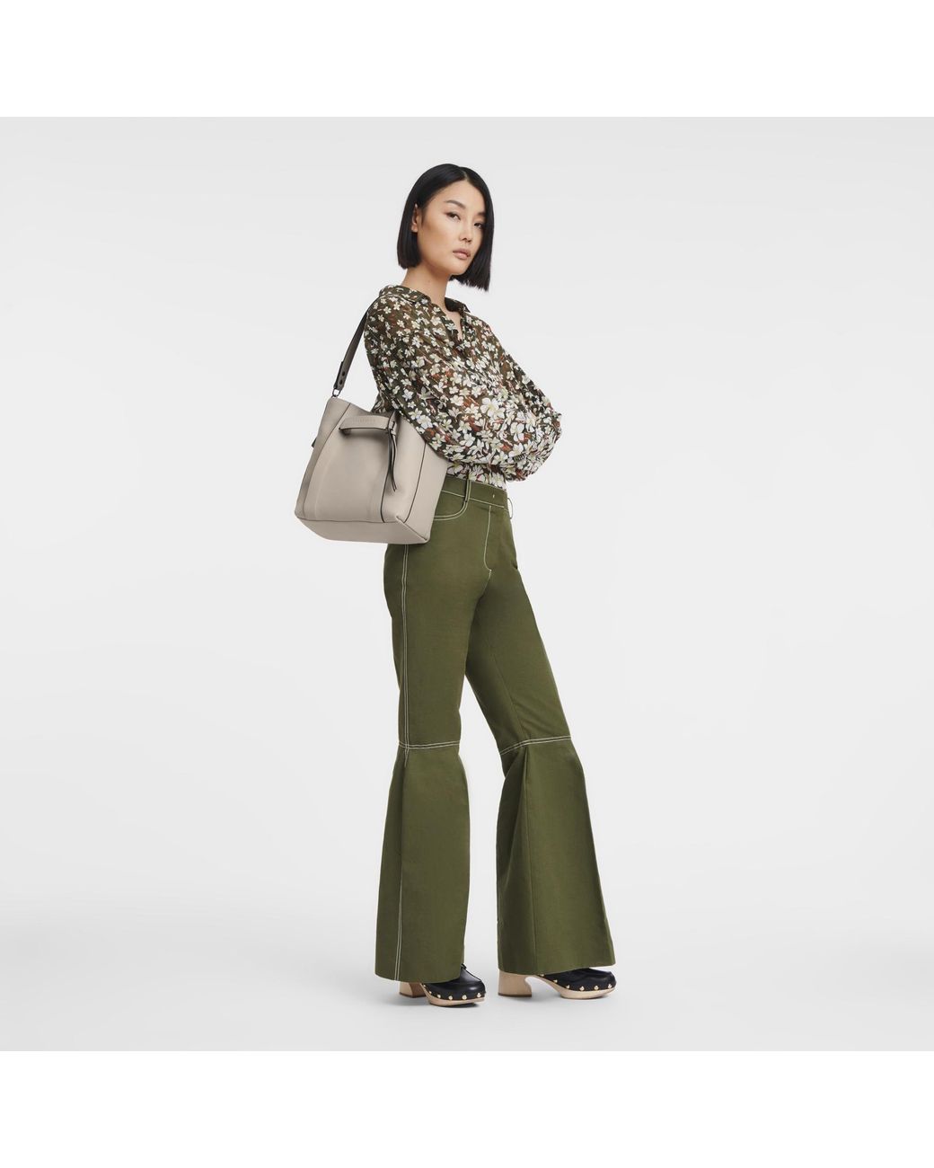 Longchamp Natural 3D Leather Tote Bag