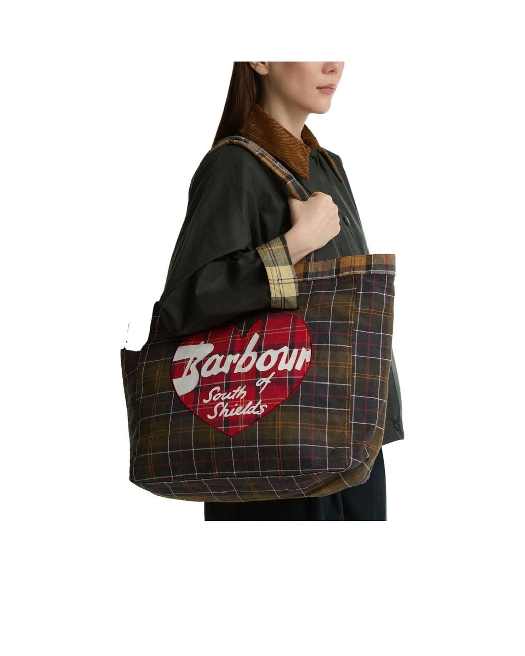 Barbour Red Color Block Handbag