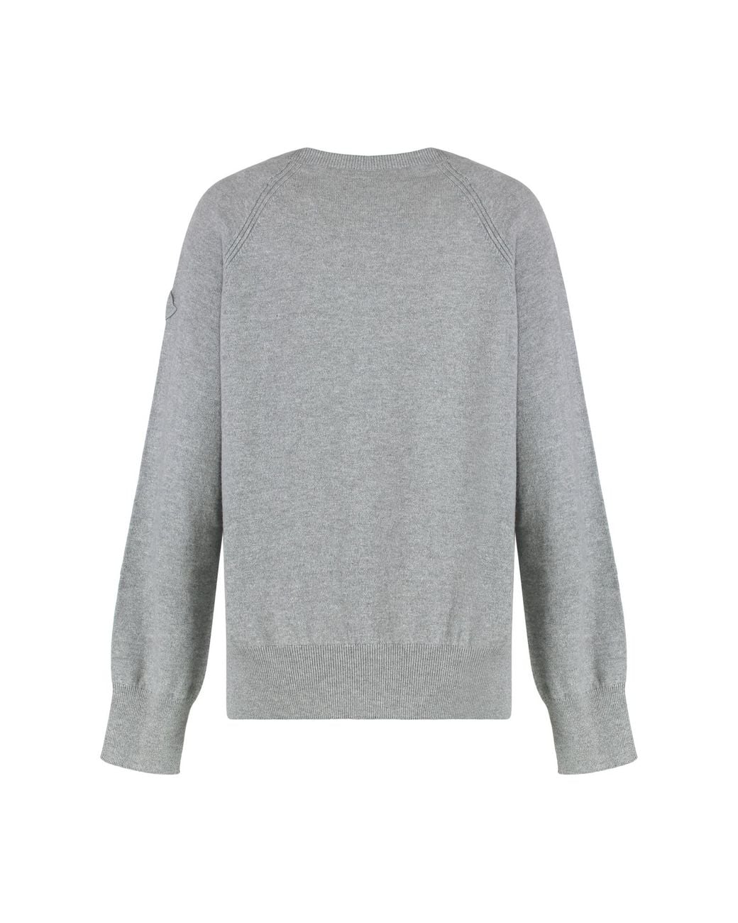 Moncler Gray Cashmere Crew Neck Knitted Sweater