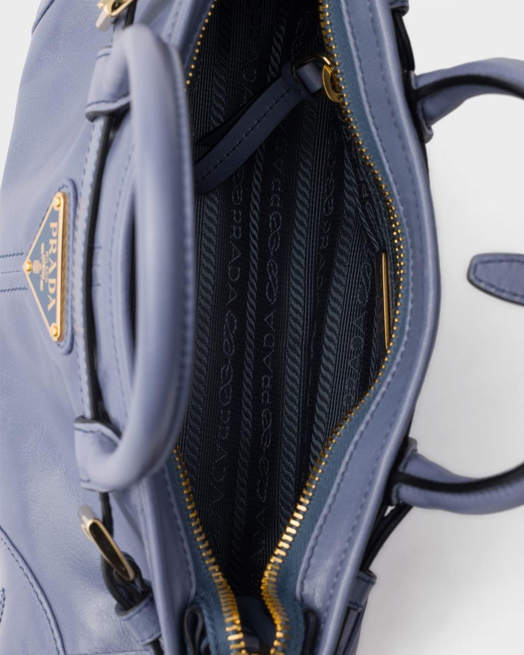 Prada Blue Bonnie Leather Mini Handbag