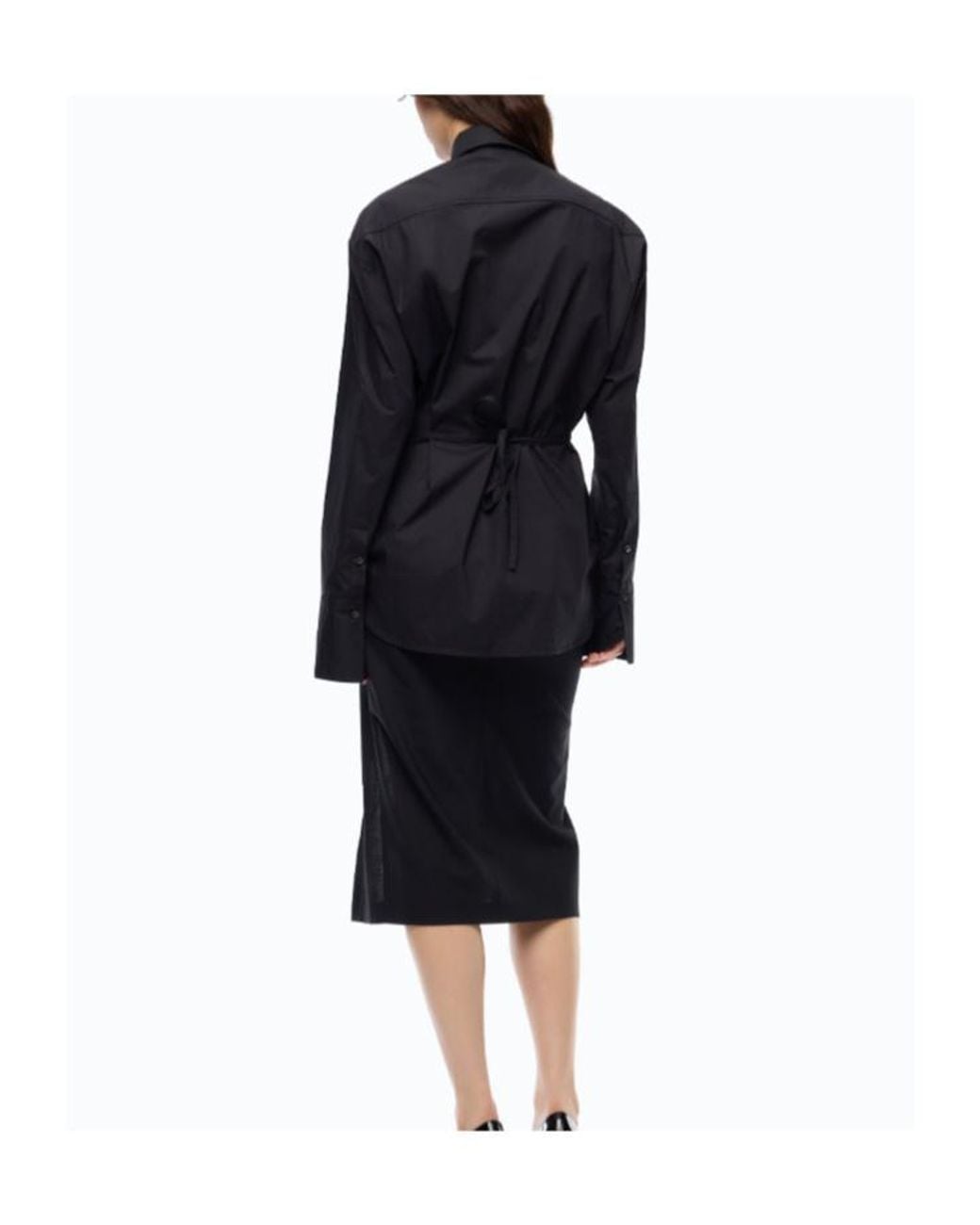 Pinko Black Slim-Fit Drawstring Shirt