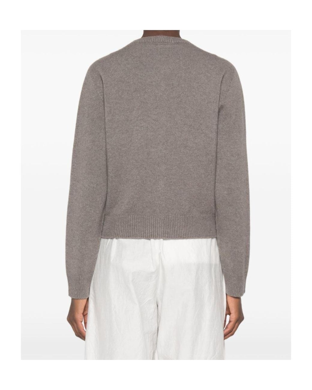 Fabiana Filippi Gray Embellished Crewneck Cardigan