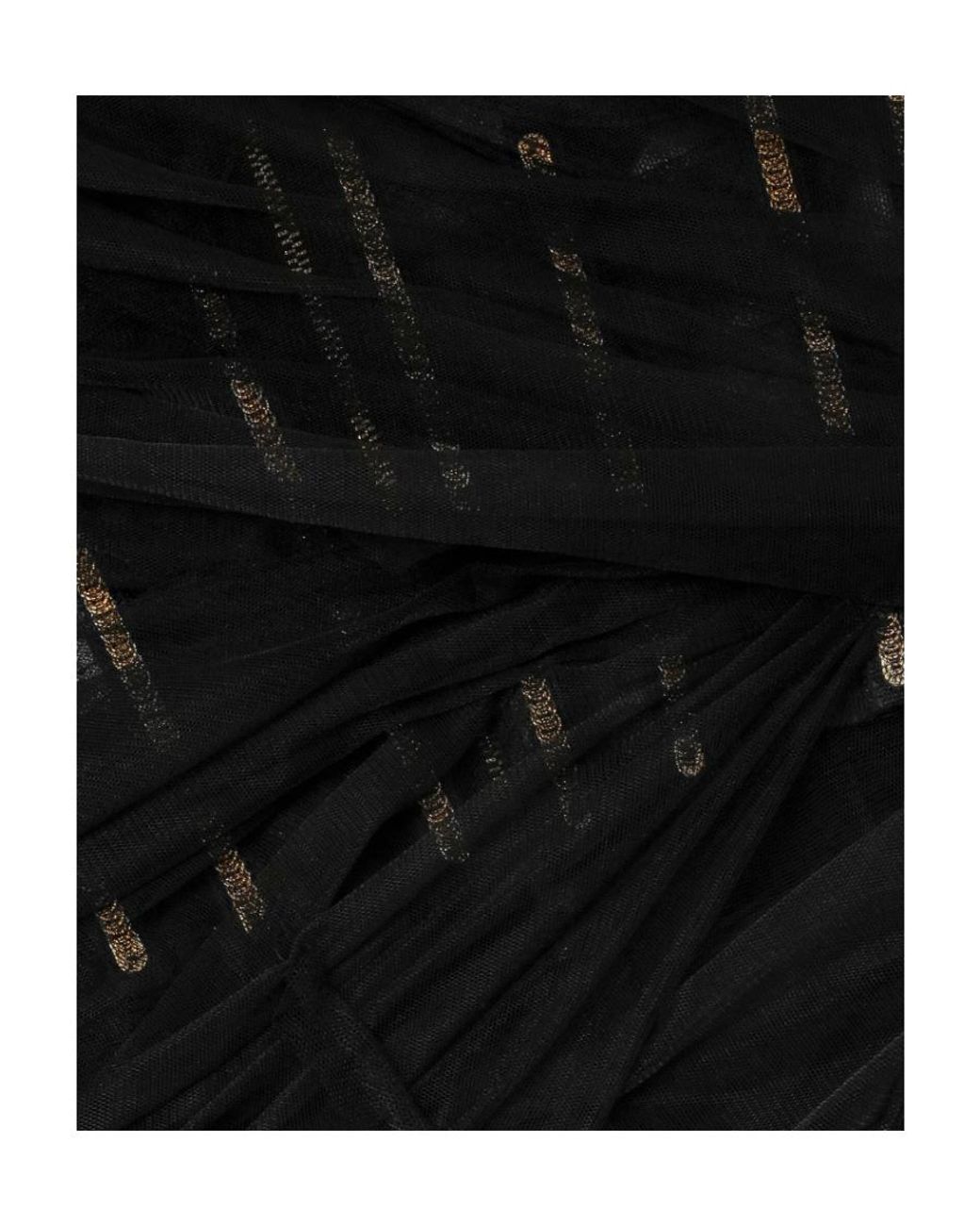 Dolce & Gabbana Black Tulle Calf-Length Corset Dress With Draping