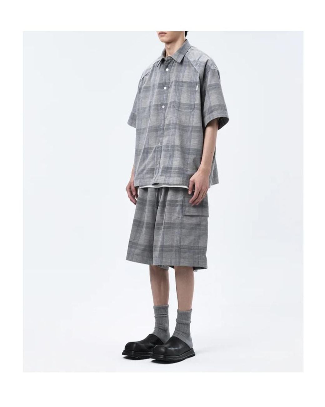 Juun.J Gray Plaid Shirt for men
