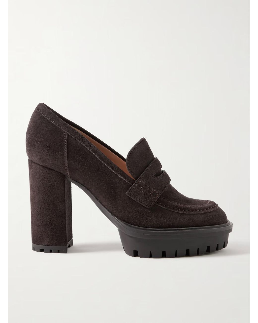 Gianvito Rossi Brown 70 Suede Pumps