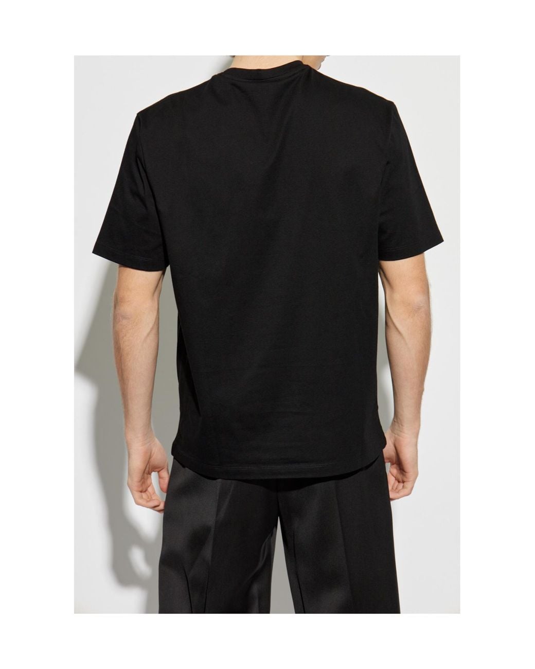 Versace Black Never Forget-Printed Crewneck T-Shirt for men