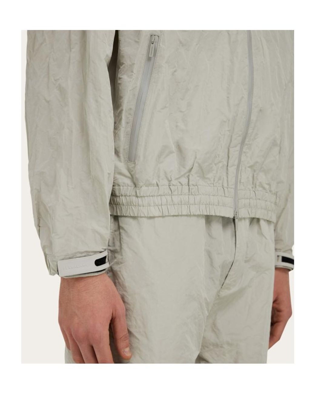 Ferragamo Gray Ferragamo Hooded Windbreaker Jacket for men