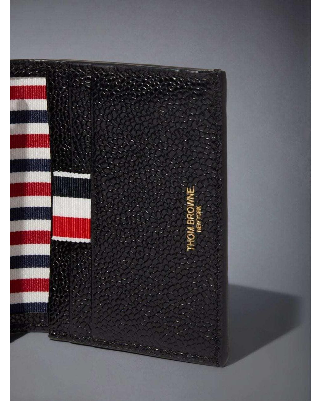 Thom Browne Black Stripe-Detailed Bi-Fold Cardholder for men