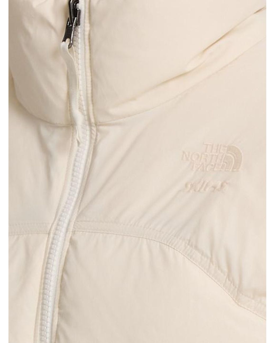 The North Face Natural Short Puffer Jacket With High Collar