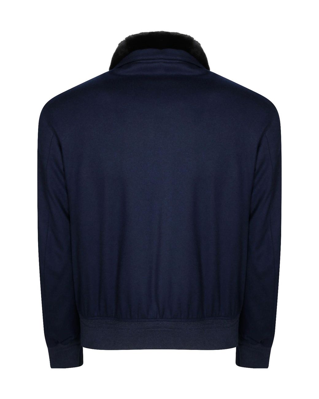 Montecore Blue Zip-Up Fur-Collar Jacket for men