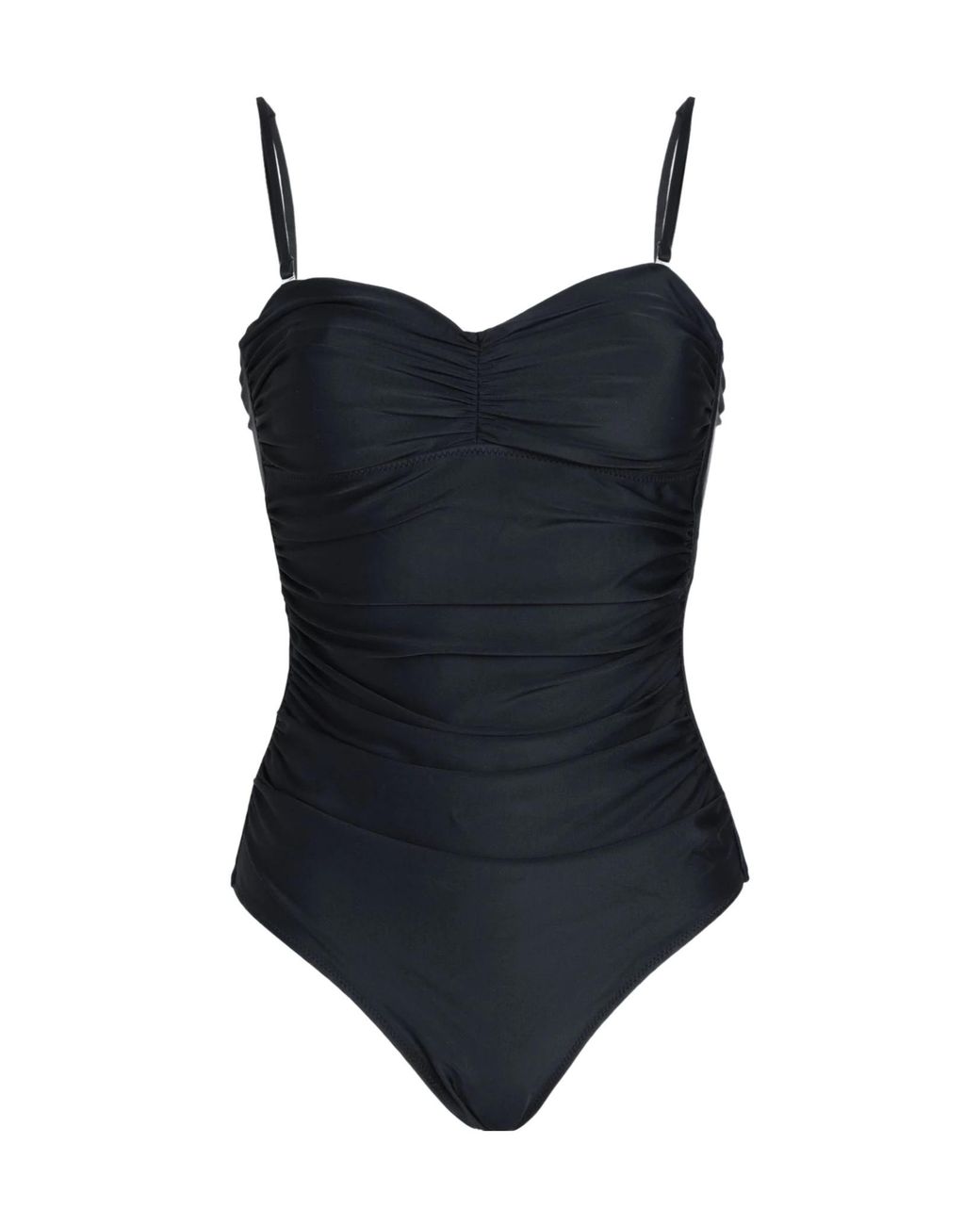 Ganni Black Solid-Color One-Piece Swimsuit