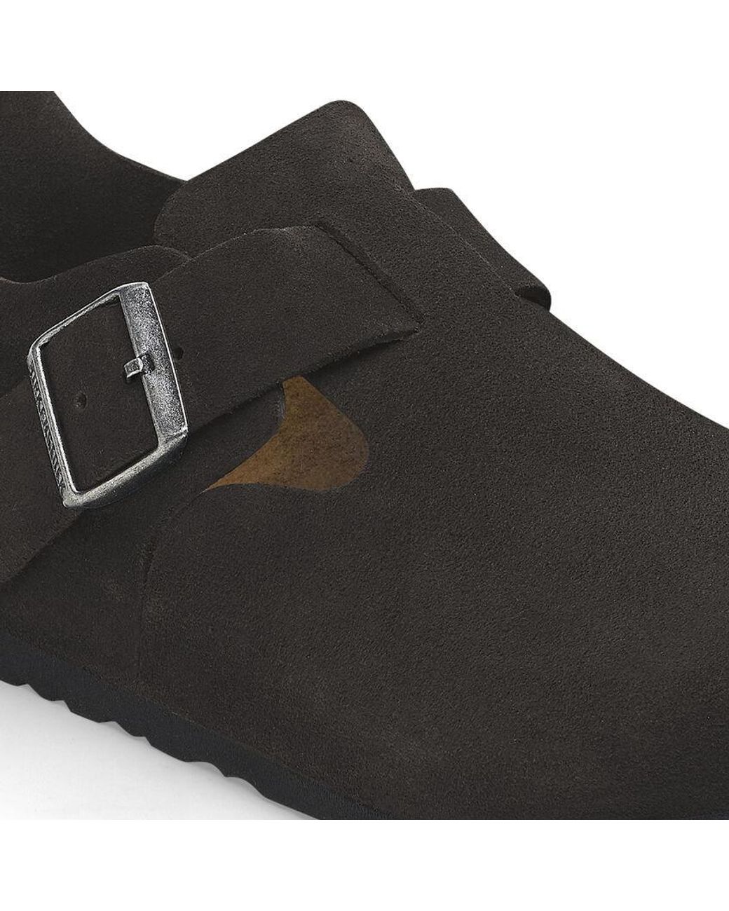 Birkenstock Black London Buckle Detailed Round Toe Loafers for men