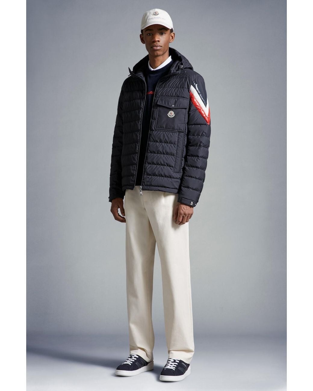 Moncler Blue Berard Zip-Up Short Padded Jacket for men