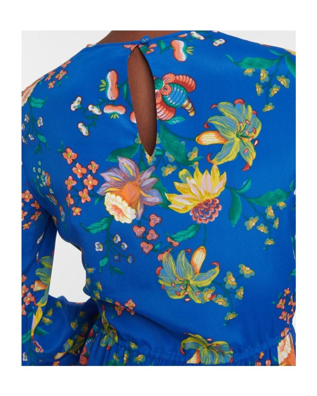 Diane von Furstenberg Blue Sydney Floral Midi Dress