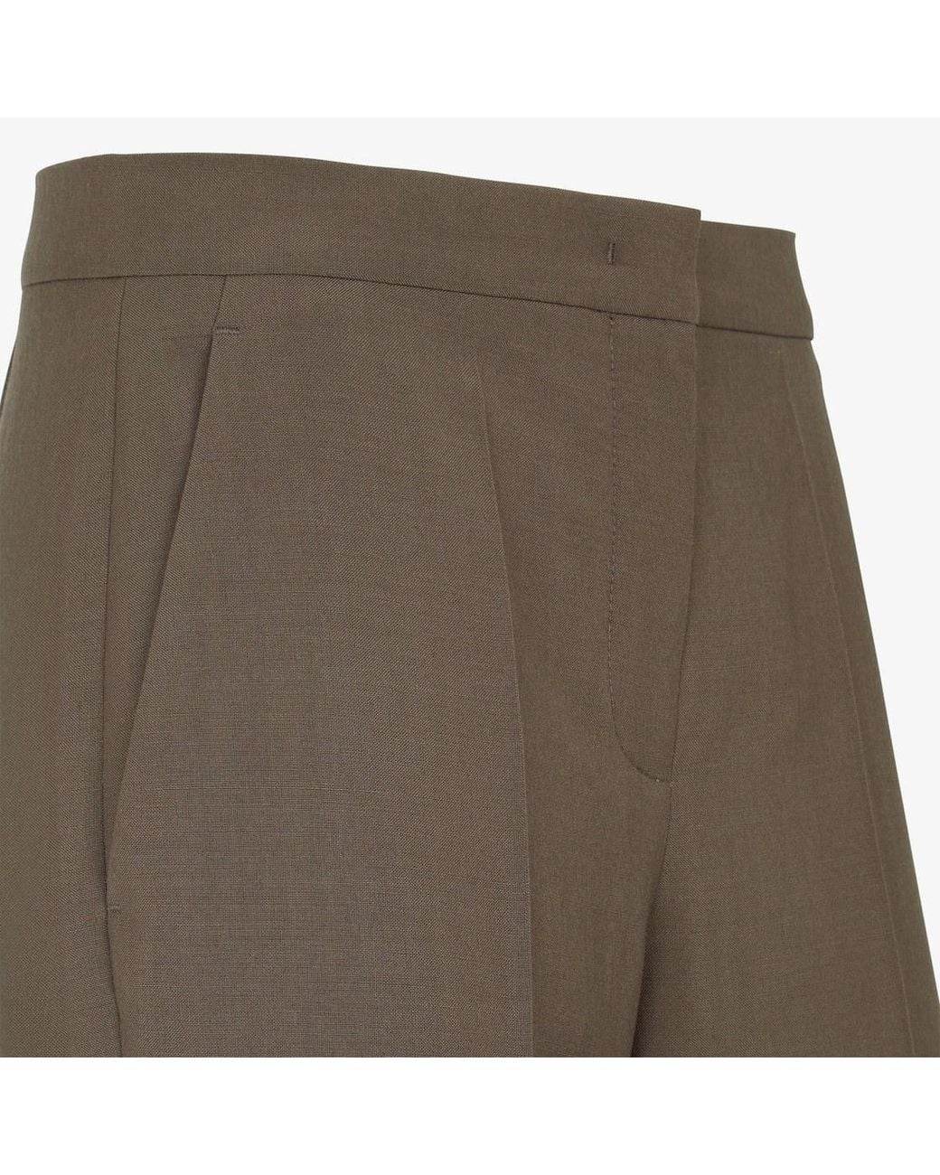 Fendi Gray Straight-Leg Tailored Trousers