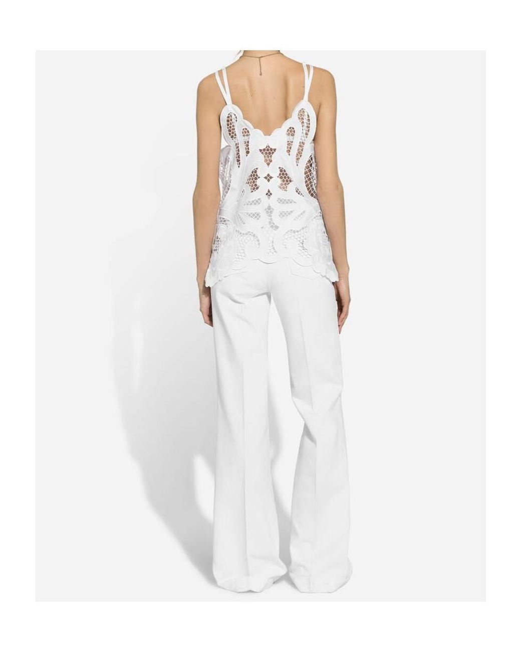 Dolce & Gabbana White Cotton Top With Cut-Out Detailing