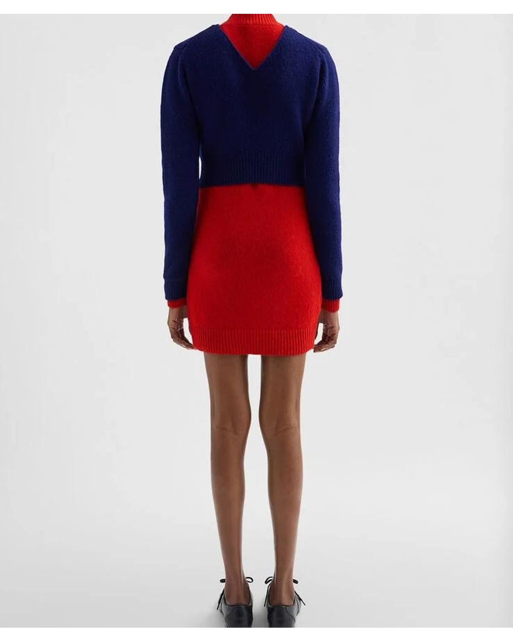 Jil Sander Blue Colorblock Knitted Dress