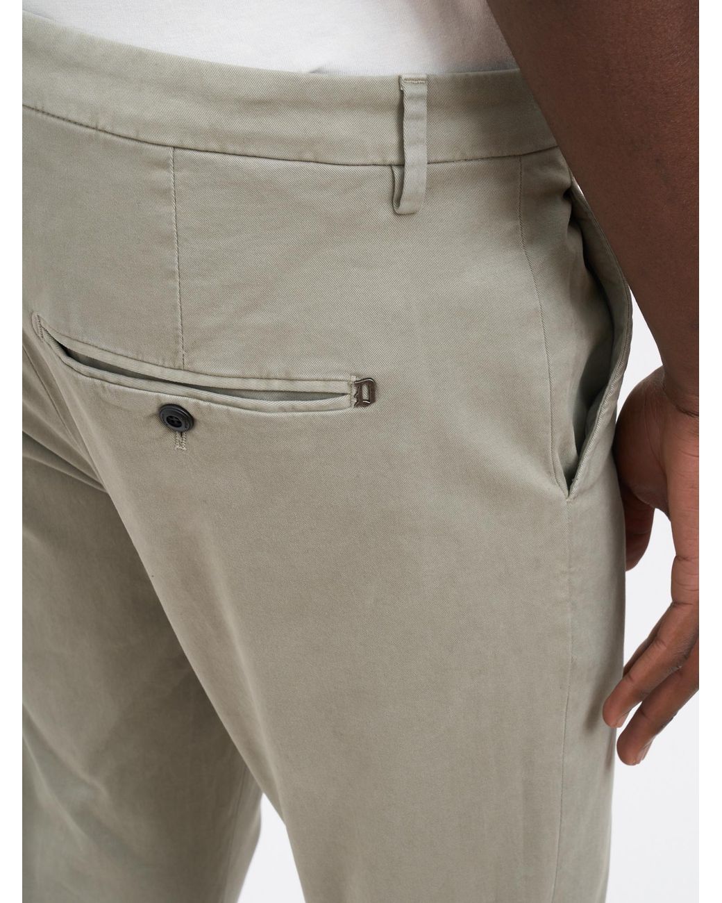 Dondup Gray Tapered-Fit Casual Trousers With Zip Details for men