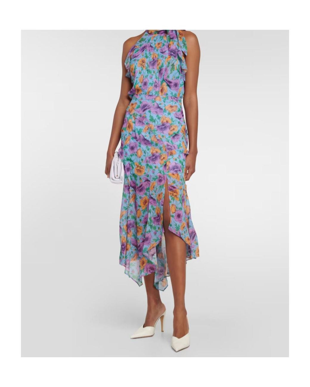 Veronica Beard Blue Dali Floral Silk Top