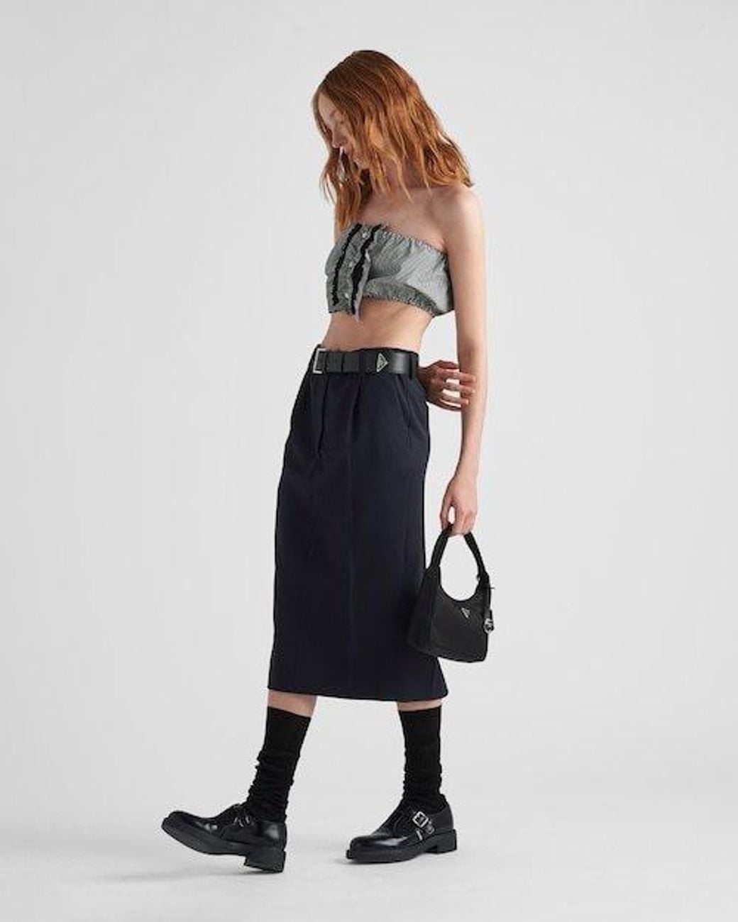Prada Black Logo-Detail Shoulder Bag