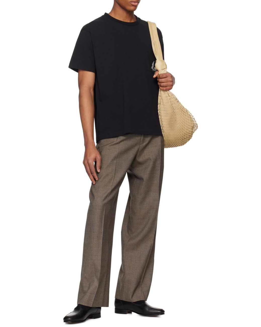 Bode Black Recreation Sails Crewneck T-Shirt for men