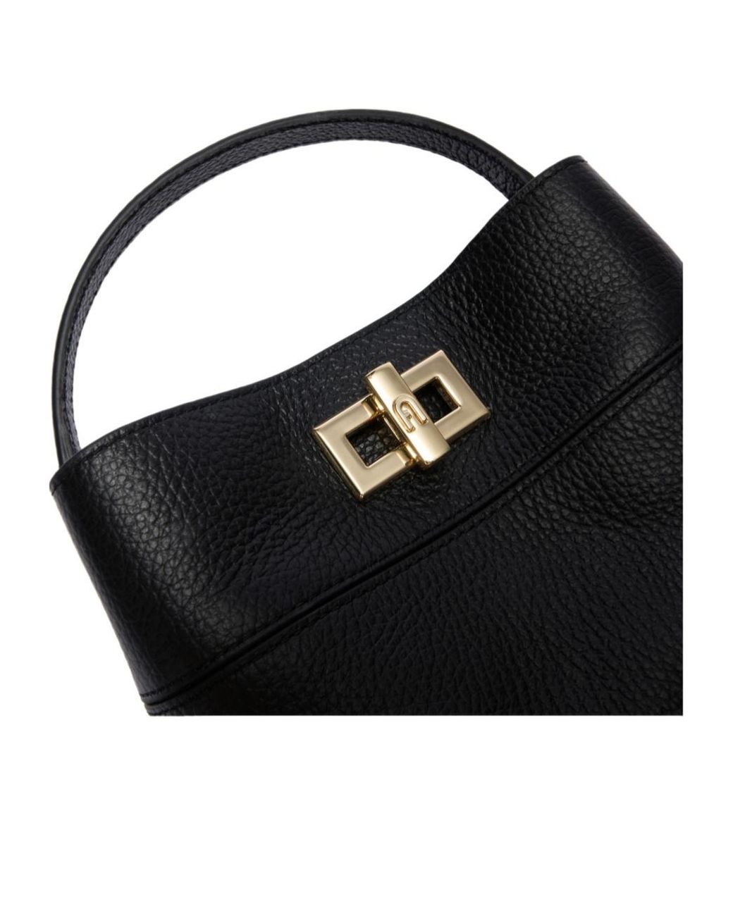 Furla Black Amelia Bucket Bag