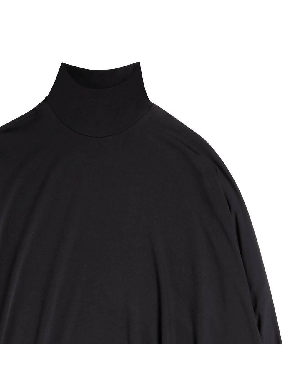 Balenciaga Black Drape Panel Asymmetric Long Dress