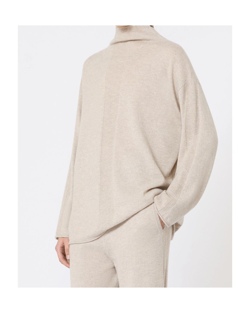 Max Mara White Textured Panelled Sweater