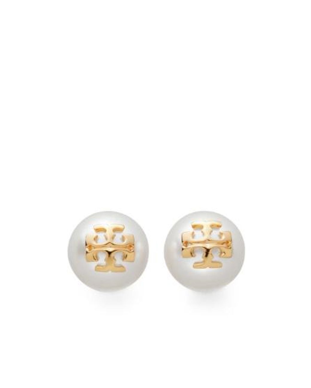Tory Burch Metallic Kira Pearl Stud Earrings