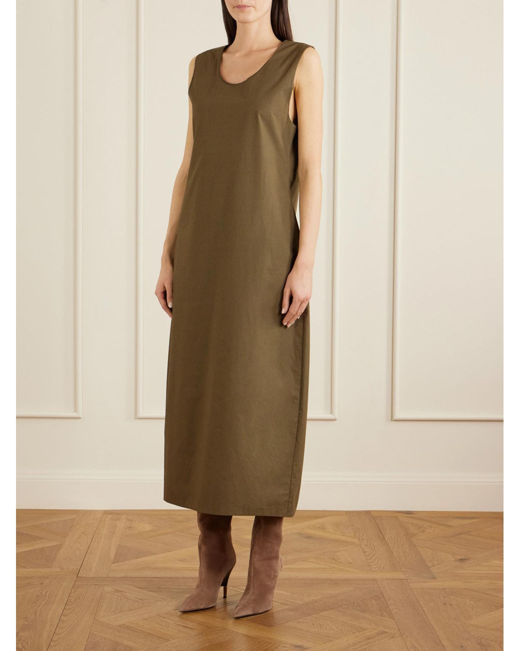 Khaite Brown Suede Knee Boots