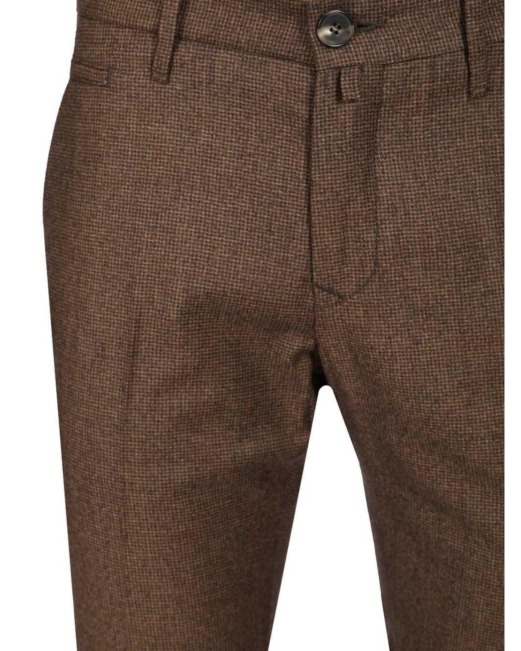 Jacob Cohen Brown Slim Fit Micro Pattern Pants for men