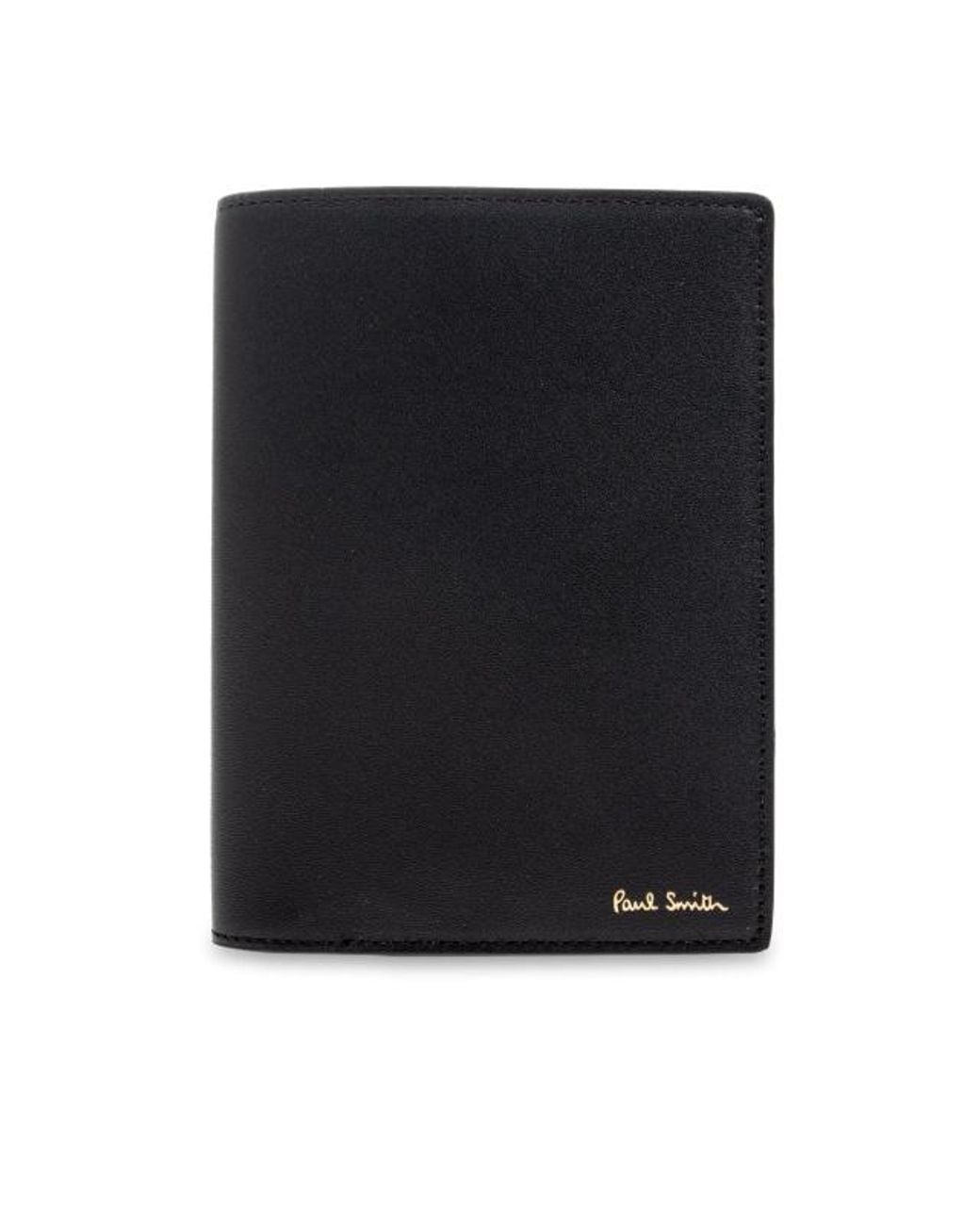 Paul Smith Black Printed Passport Holder for men