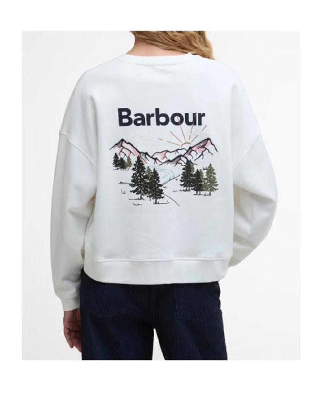 Barbour White Crew Neck Sweatshirt