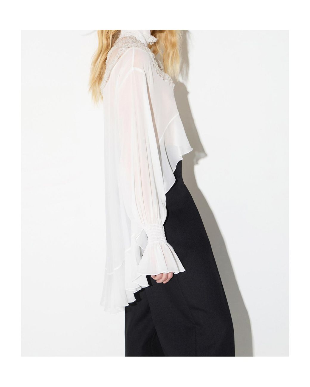 Elisabetta Franchi White Viscose Georgette Blouse With Ruching