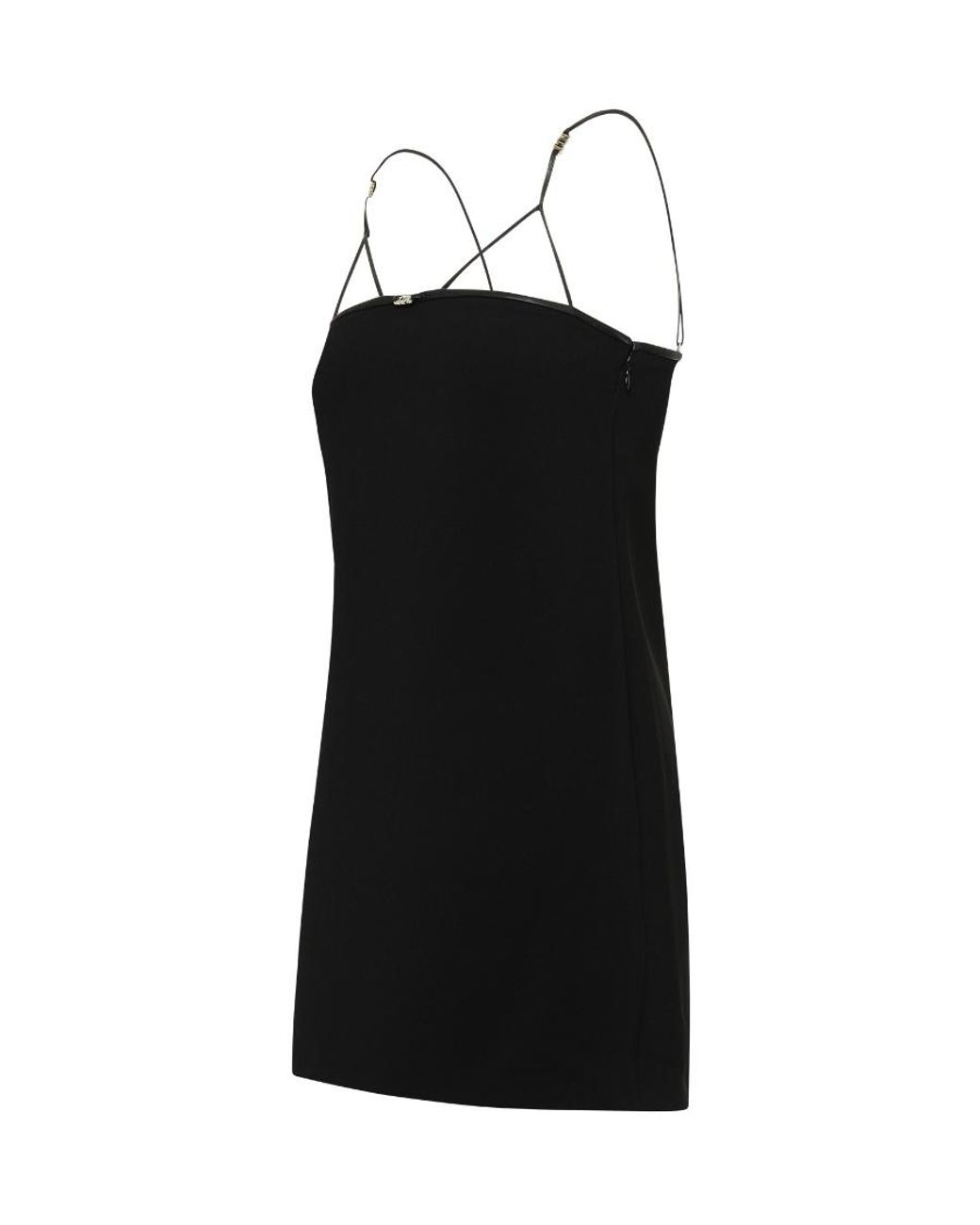 DSquared² Black Logo Plaque Cut-Out Strappy Mini Dress