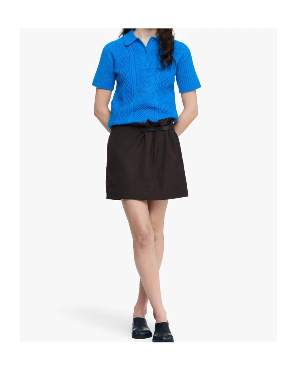 J.W. Anderson Brown Jw Anderson Gather Detailed Mini Skirt