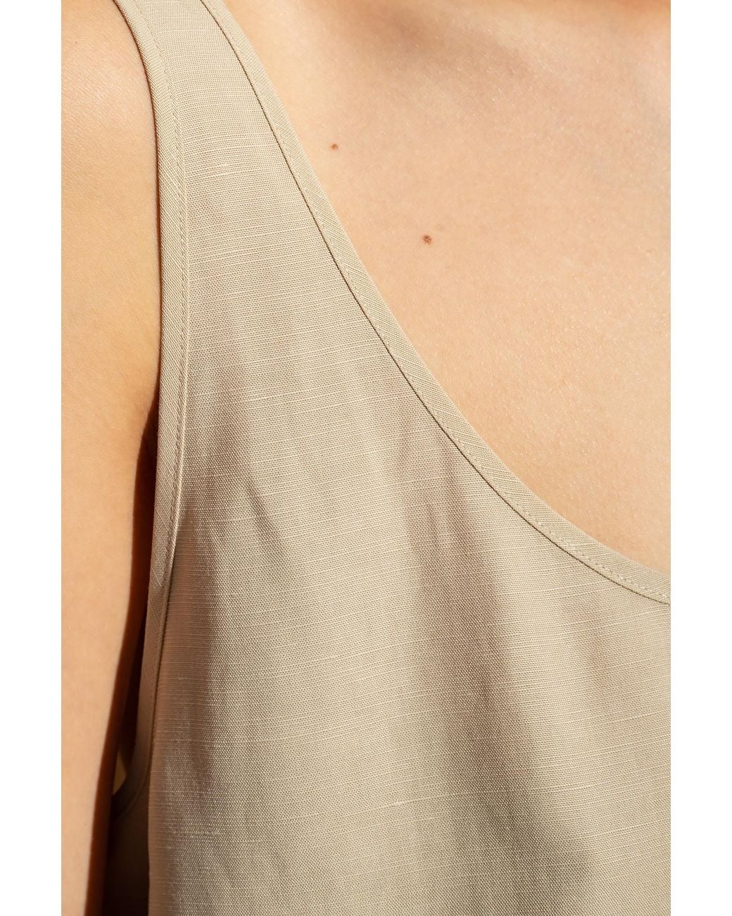 Totême  Natural Side Slits Sleeveless Top