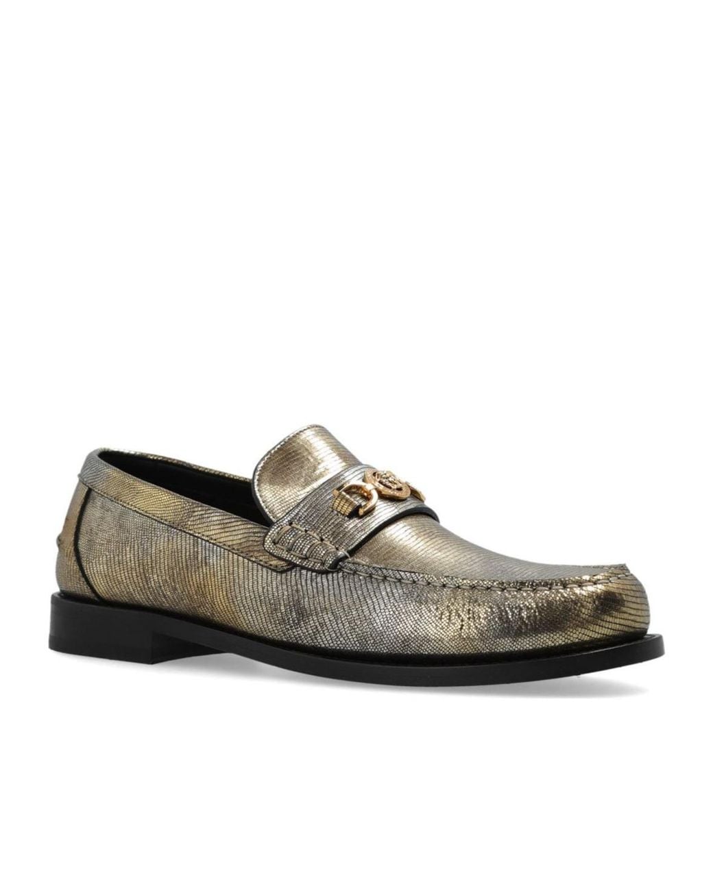 Versace Gray Medusa '95 Embossed Loafers for men