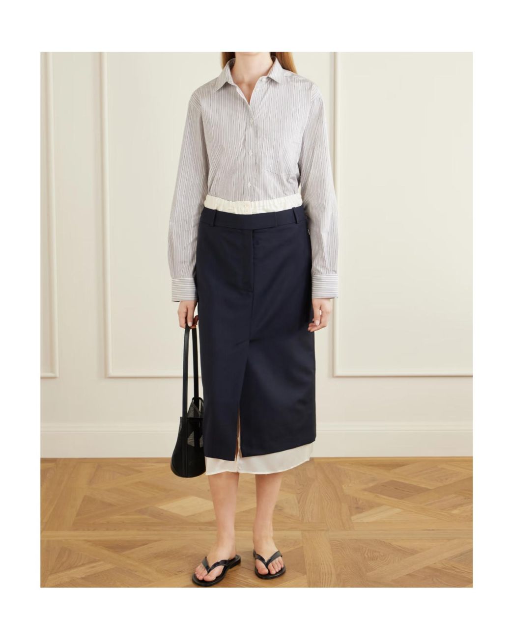 Rohe White Striped Button-Up Shirt